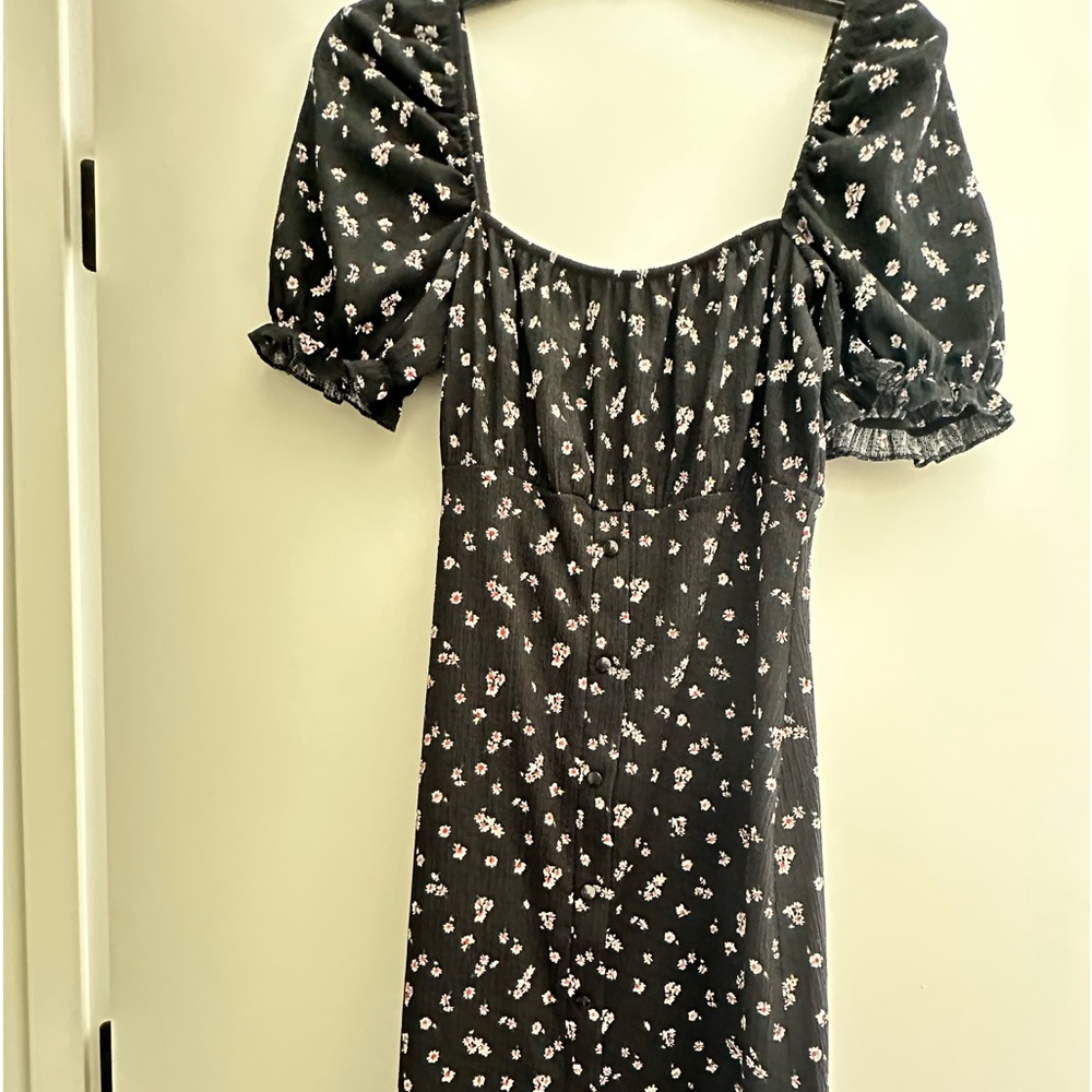 Topshop black floral dress